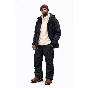 Burton Cargo Snow Pants Men’s Large Black Waterproof Insulated 34” Inseam